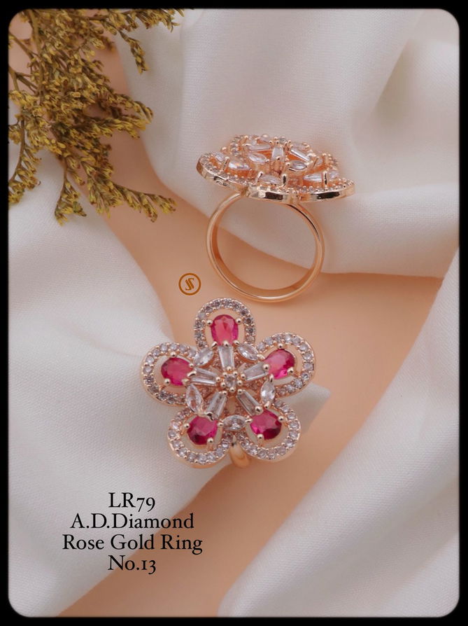 Lr Rose Gold And Silver Ad Diamond Ring Wholesalers In Delhi
